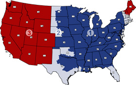 US Map Zones